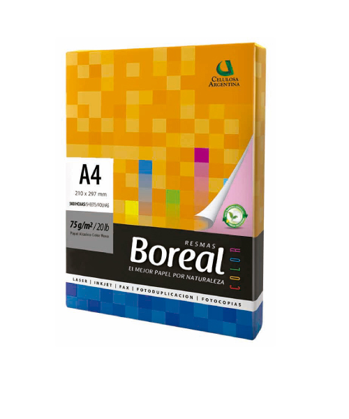 Resma Boreal A4 Rosa 75 grs